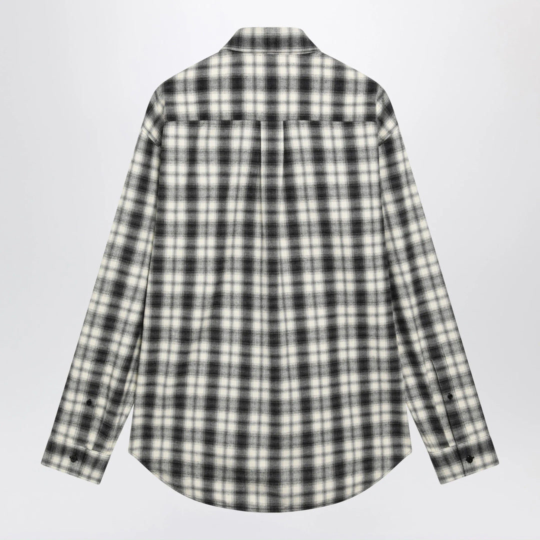 Balenciaga - Regular-fit checked cotton flannel shirt in white/black Brand