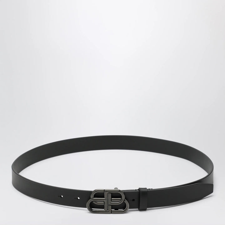 Balenciaga - Slim BB belt in calfskin leather in black Brand 75 EU