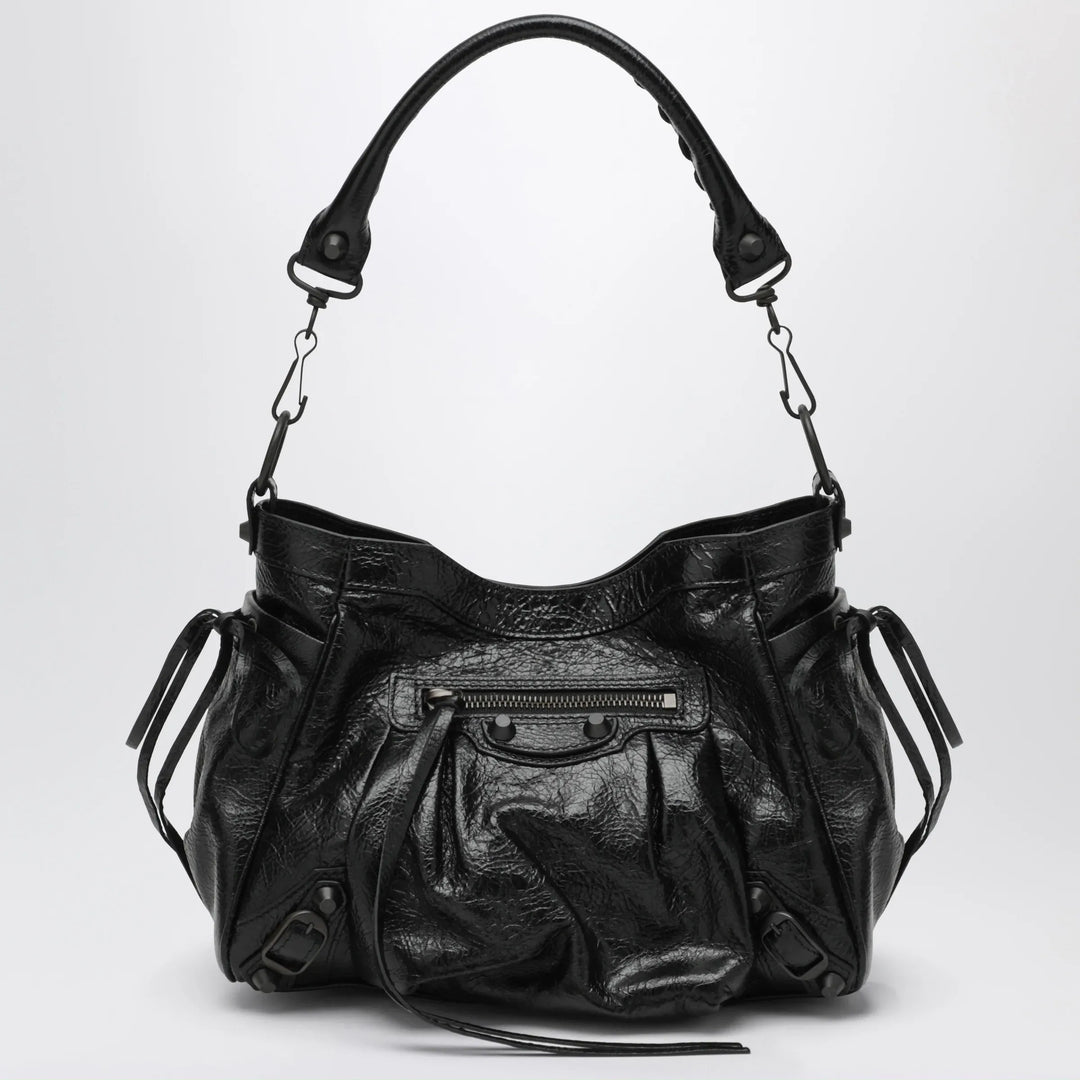 Balenciaga - Small Le City bucket bag in lambskin black Brand U