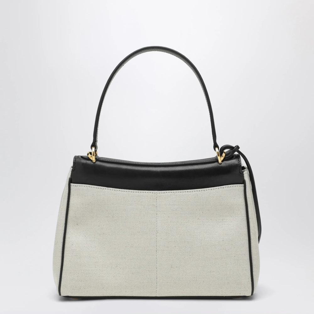 Balenciaga - Small Rodeo handbag in linen and lambskin, natural/black Brand U
