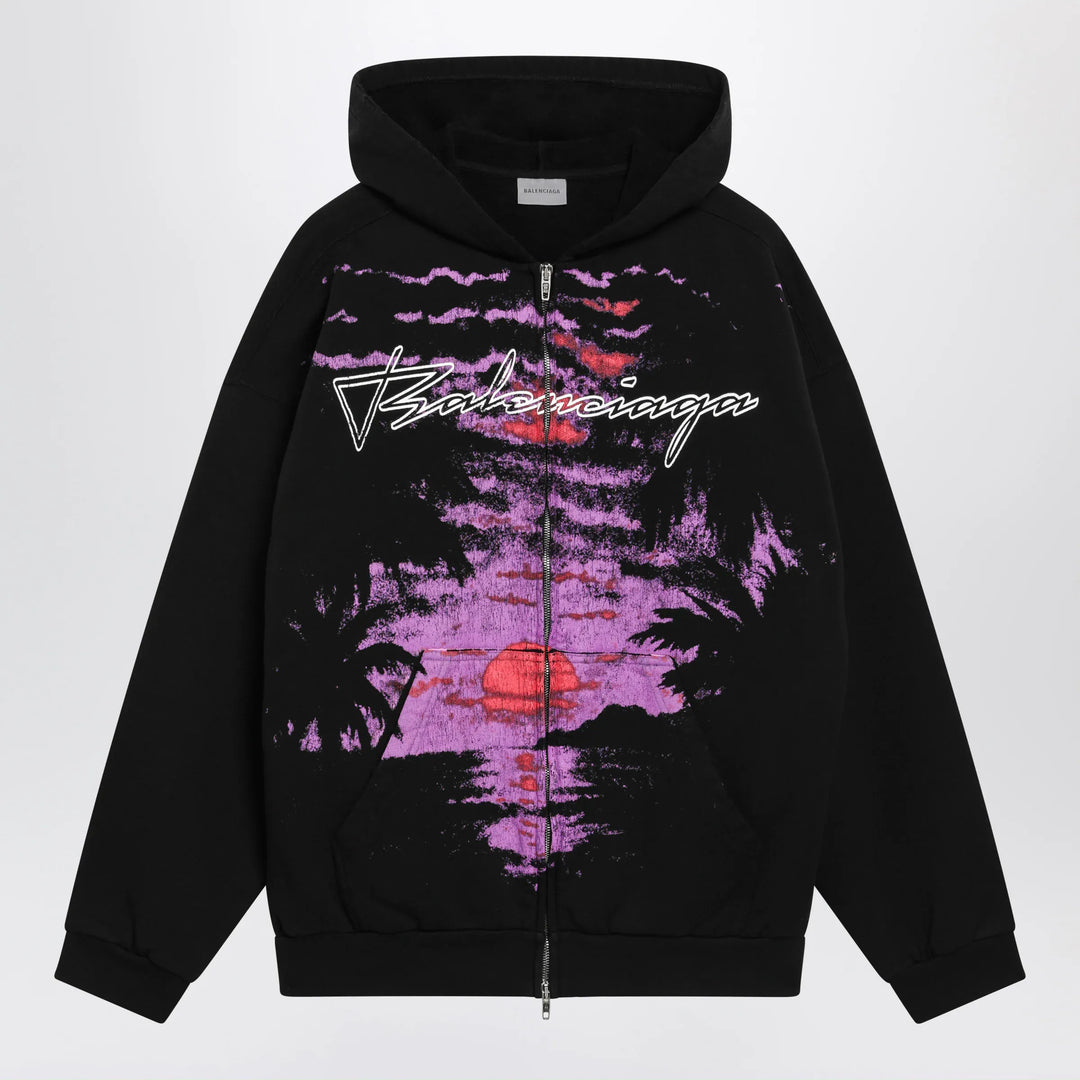Balenciaga - Zip-up hoodie Dream Surfer in cotton fleece black Brand XS