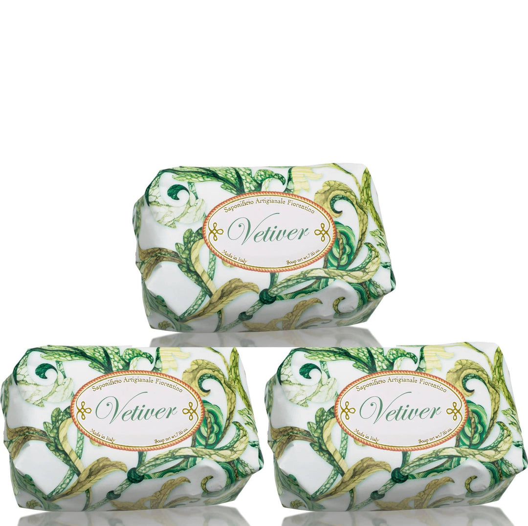 Saponificio Artigianale Fiorentino Bar soap Saponificio Artigianale Fiorentino Vetiver Bar Soap Set 3x200g Brand