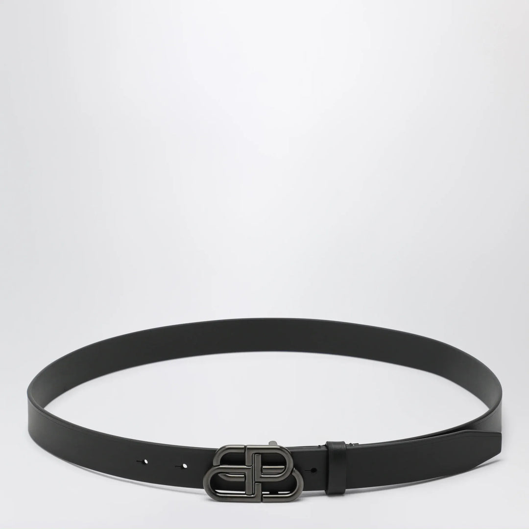 Balenciaga - Slim BB belt in calfskin leather in black Brand Belts 80 EU