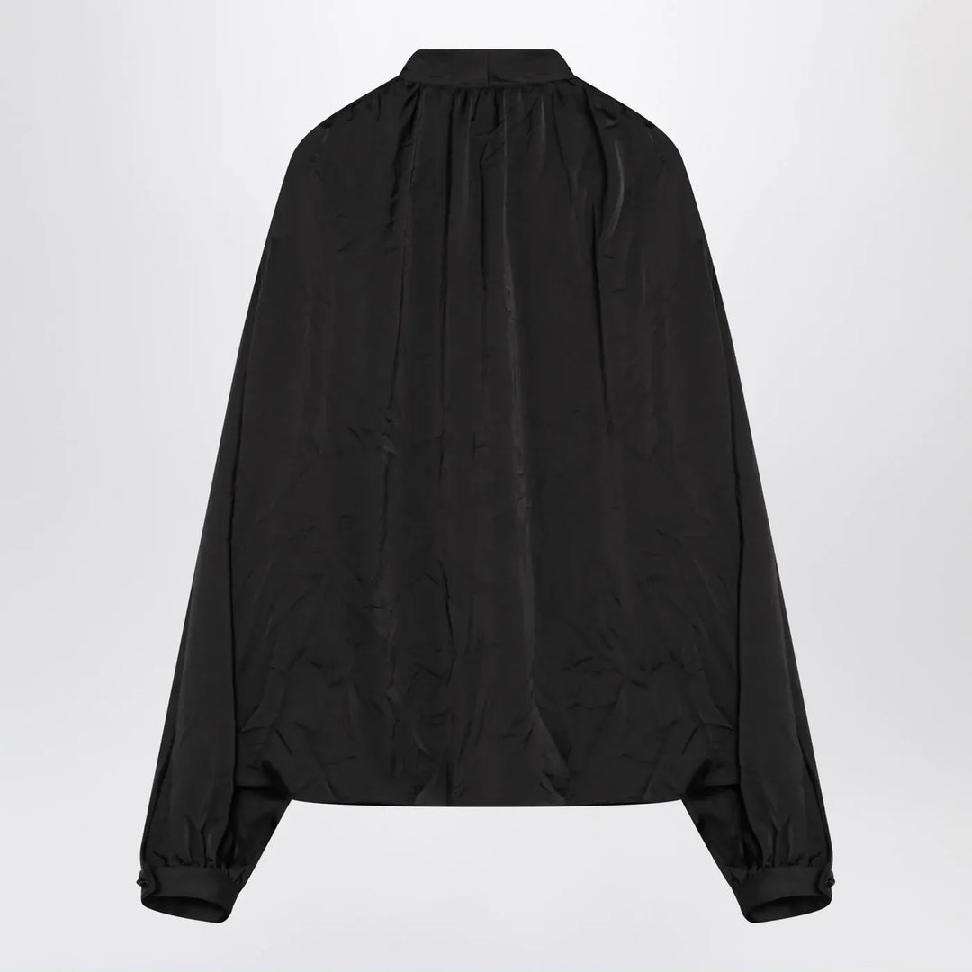 Balenciaga - Black satin blouse with bow Brand Blouse