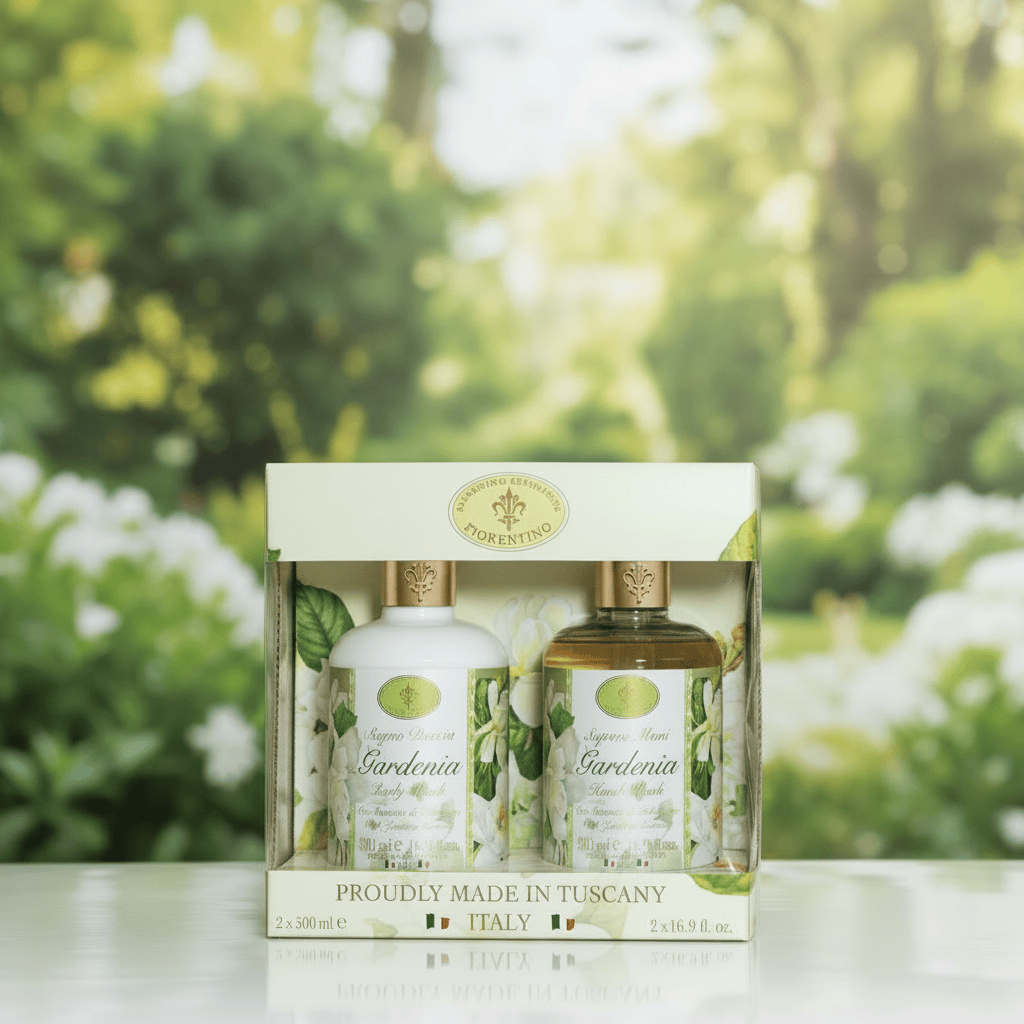 Saponificio Artigianale Fiorentino Gardenia Body &amp; Hand Wash Luxury Soap 2pcs Brand Body and Hand Wash Bundles