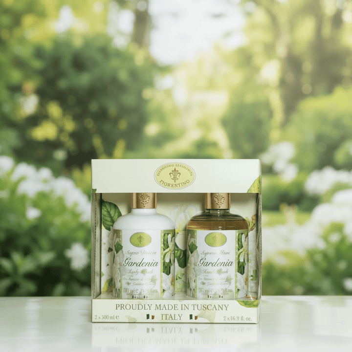 Saponificio Artigianale Fiorentino Gardenia Body &amp; Hand Wash Luxury Soap 2pcs Brand Body and Hand Wash Bundles