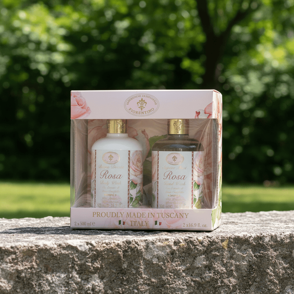 Saponificio Artigianale Fiorentino Rose Body & Hand Wash 2pcs Brand Body and Hand Wash Bundles