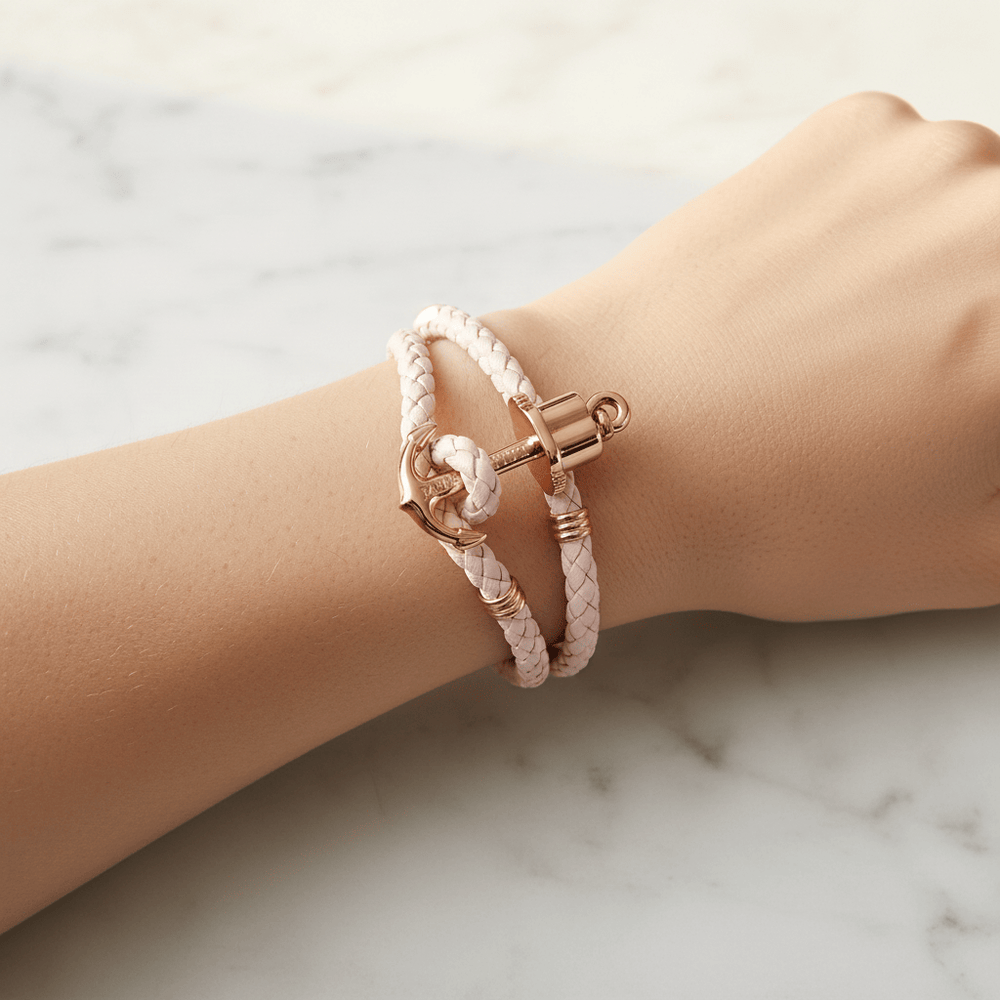 Paul Hewitt Phrep Leather Bracelet Rose Gold Pink Rose XS Brand Bracelet