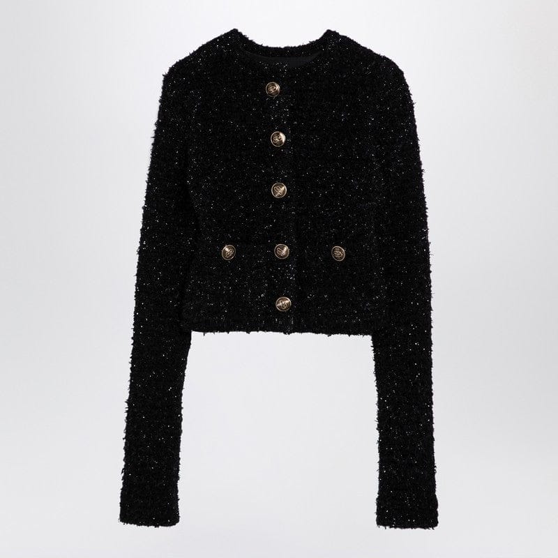Shirts & Tops Balenciaga - Black cotton blend tweed cropped cardigan - M Brand