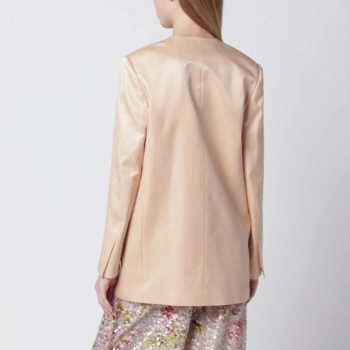 Alberta Ferretti - Beige double-breasted jacket in silk organza Brand Coats &amp; Jackets