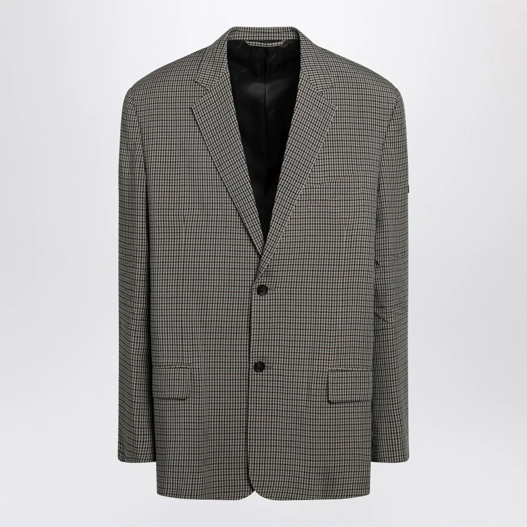 Balenciaga - Khaki and brown gingham jacket Brand Coats &amp; Jackets 48 IT