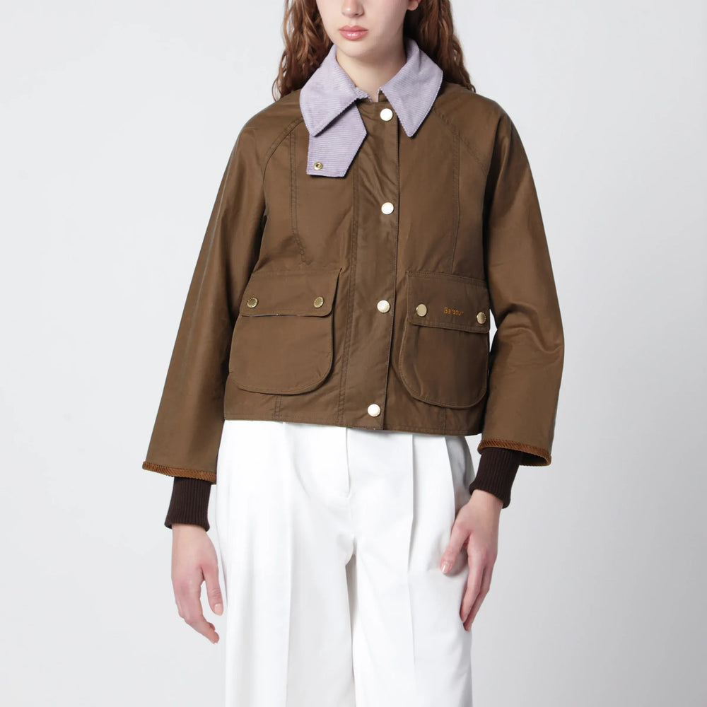 Barbour - Beadnell waxed cropped jacket in sand Brand Coats & Jackets 10 UK
