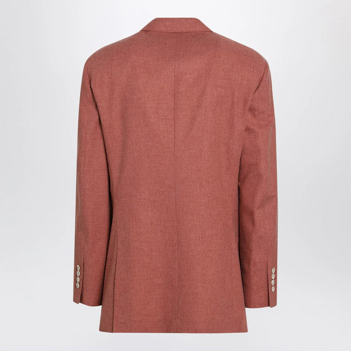 Brunello Cucinelli - Peach double-breasted wool-blend jacket Brand Coats &amp; Jackets