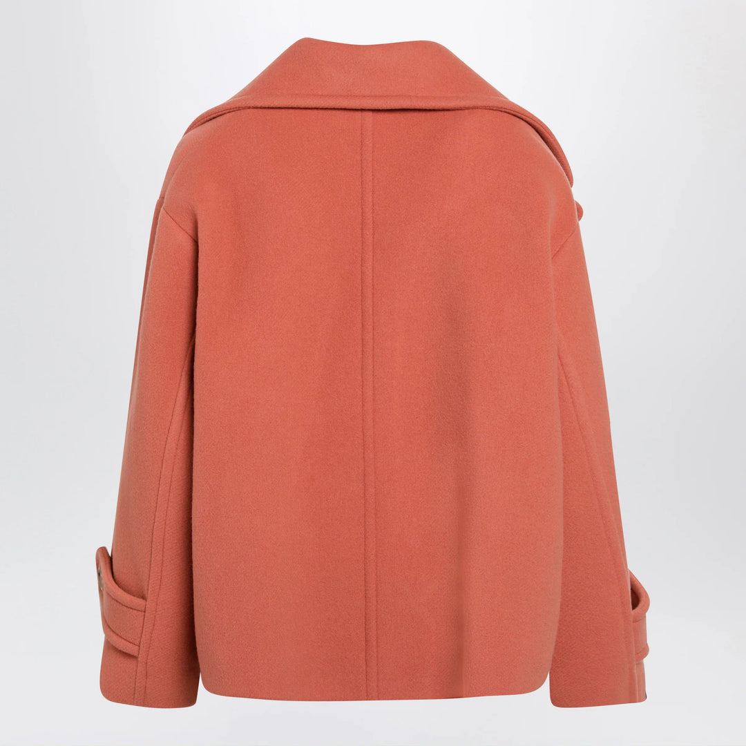 Chloé - Cedar pink double-breasted short wool coat Brand Coats &amp; Jackets