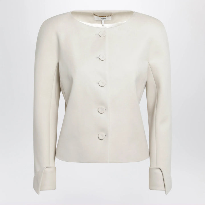 Chloé - Fitted jacket in desert brown grain de poudre wool Brand Coats &amp; Jackets 36  FR