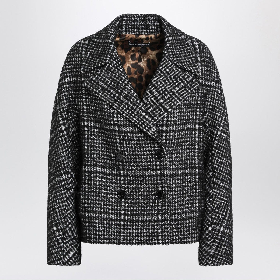 Coats &amp; Jackets 42  IT Dolce&amp;Gabbana - Black/white houndstooth jacket Brand