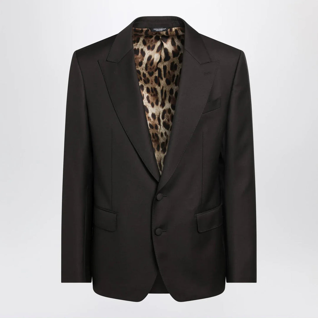 Dolce&amp;Gabbana - Brown single-breasted wool jacket Brand Coats &amp; Jackets 50 IT