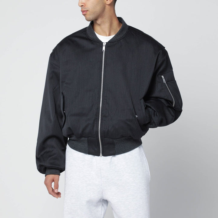 Coats &amp; Jackets Entire Studios - Grey wool-blend bomber jacket with zip Brand