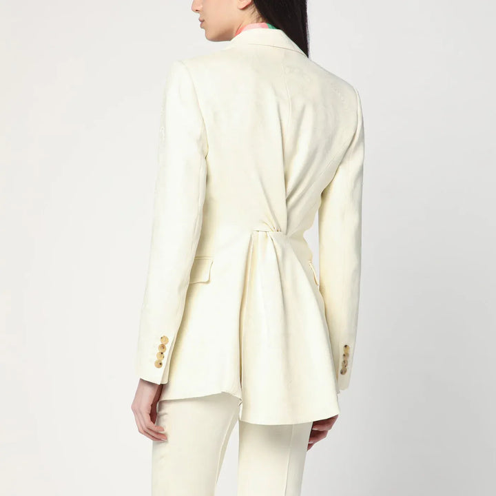 ETRO - White jacquard jacket with crossover detail Brand Coats &amp; Jackets