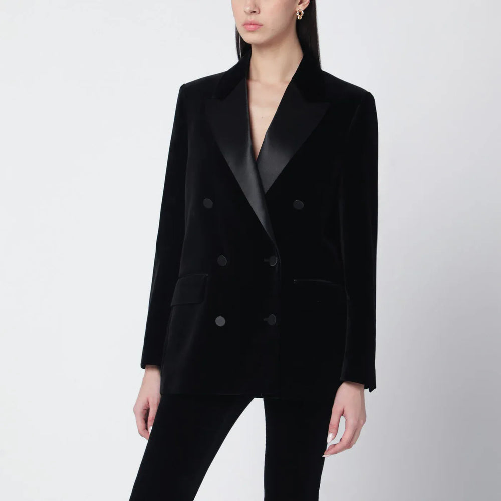 Golden Goose - Black velvet jacket with satin lapels Brand Coats & Jackets 38  IT