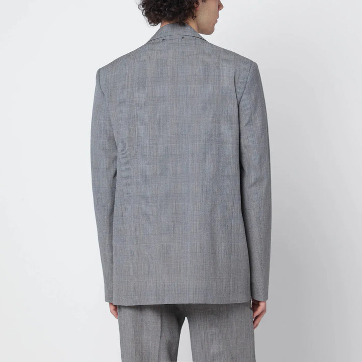 Golden Goose - Grey single-breasted Prince of Wales jacket Brand Coats &amp; Jackets