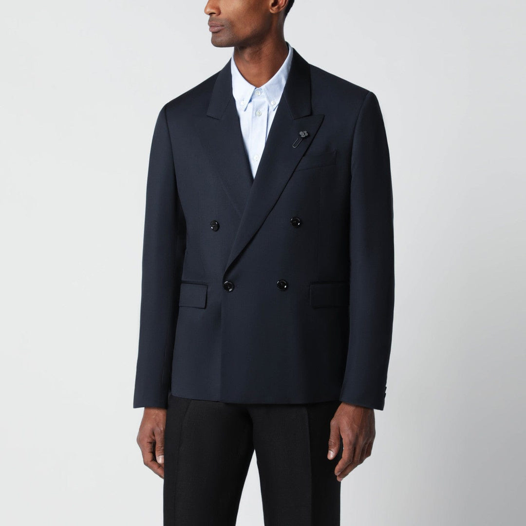 Coats &amp; Jackets Lardini - Blue double-breasted wool jacket Brand