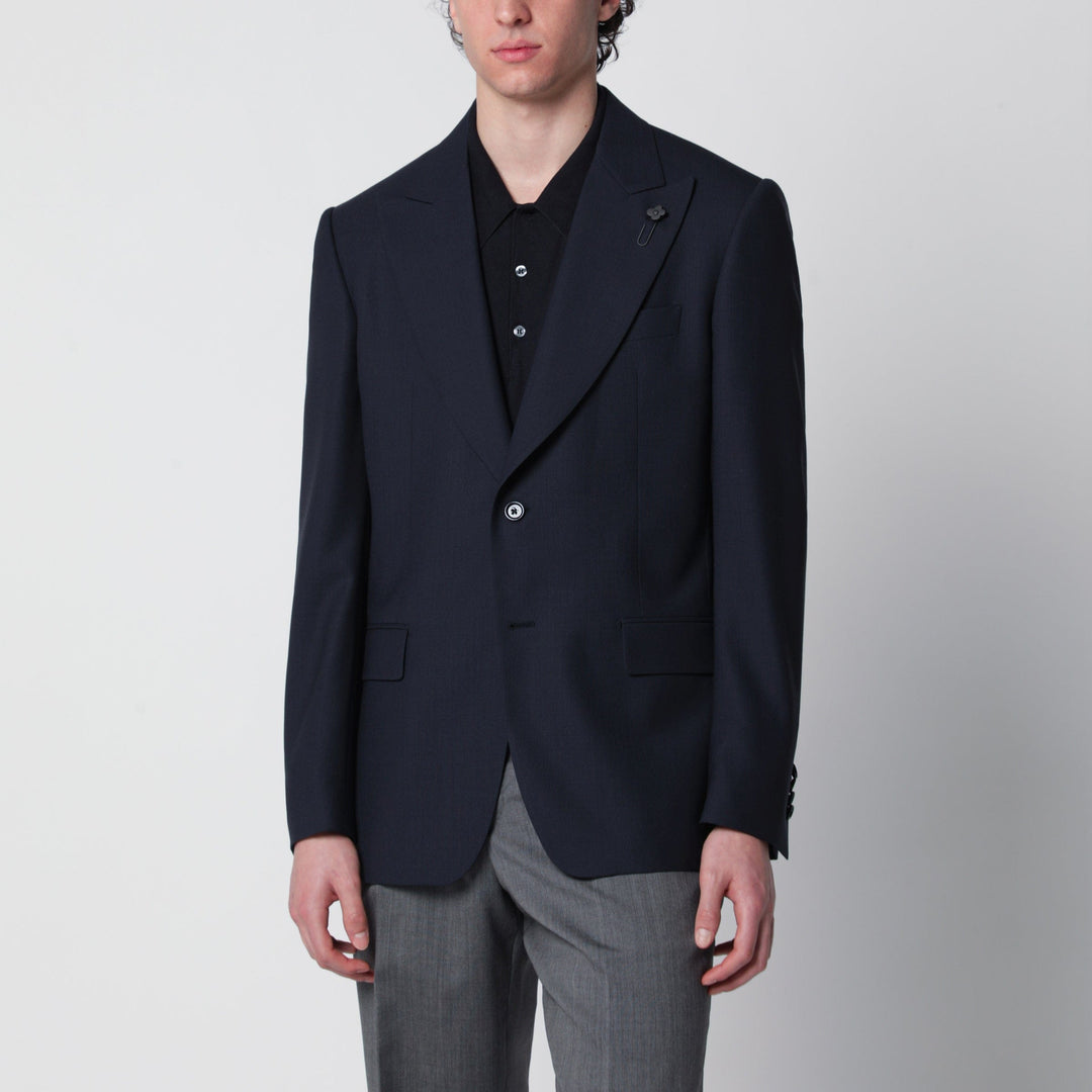 Coats &amp; Jackets Lardini - Single-Breasted Blue Wool Jacket Brand