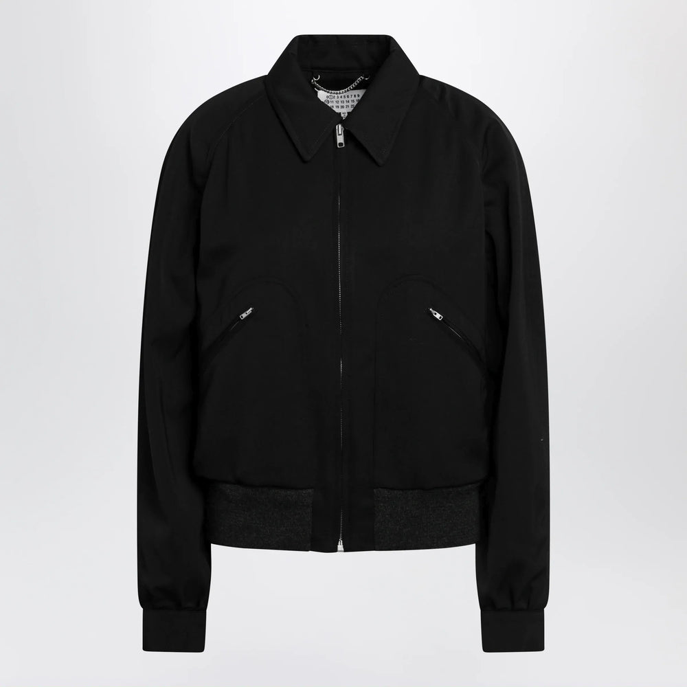 Maison Margiela - Black zip-up jacket in virgin wool Brand Coats & Jackets 40  IT