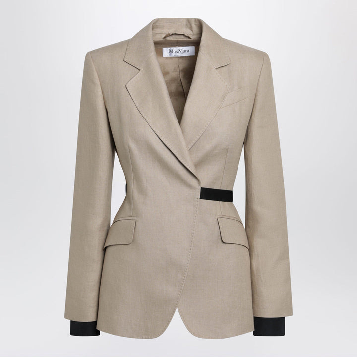 Coats &amp; Jackets Max Mara - Double-breasted pure linen blazer in camel Brand