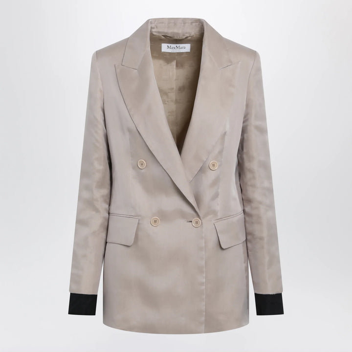 Max Mara - Oversized linen and organza blazer in pink Brand Coats &amp; Jackets 42  IT