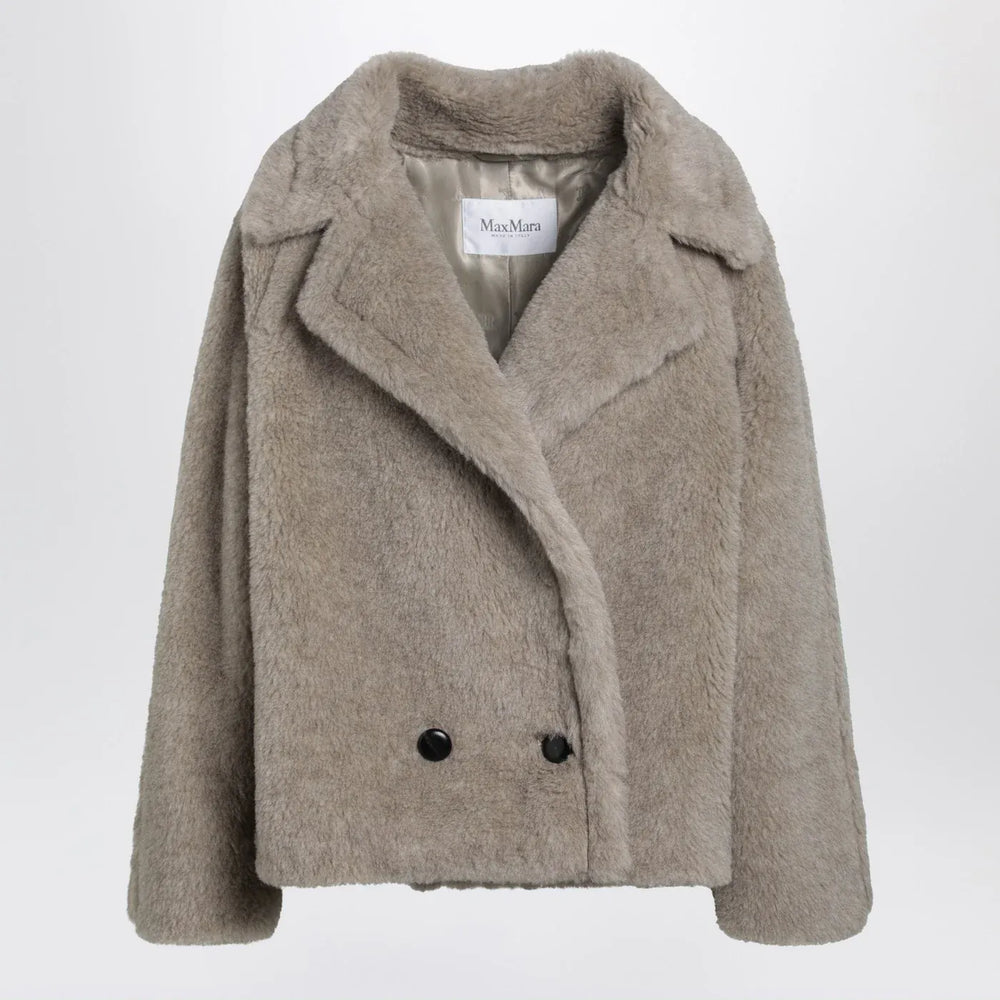 Max Mara - Sand-coloured Teddy coat in alpaca and cashmere Brand Coats & Jackets 42  IT