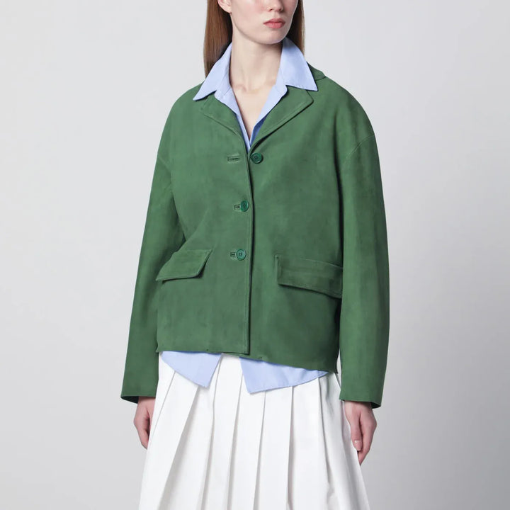 Salvatore Santoro - Green suede jacket Brand Coats &amp; Jackets 42  IT