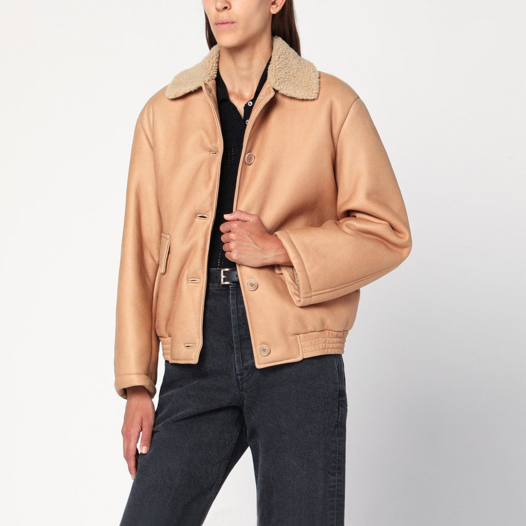 Coats &amp; Jackets 42  IT Salvatore Santoro - Nude leather bomber jacket Brand