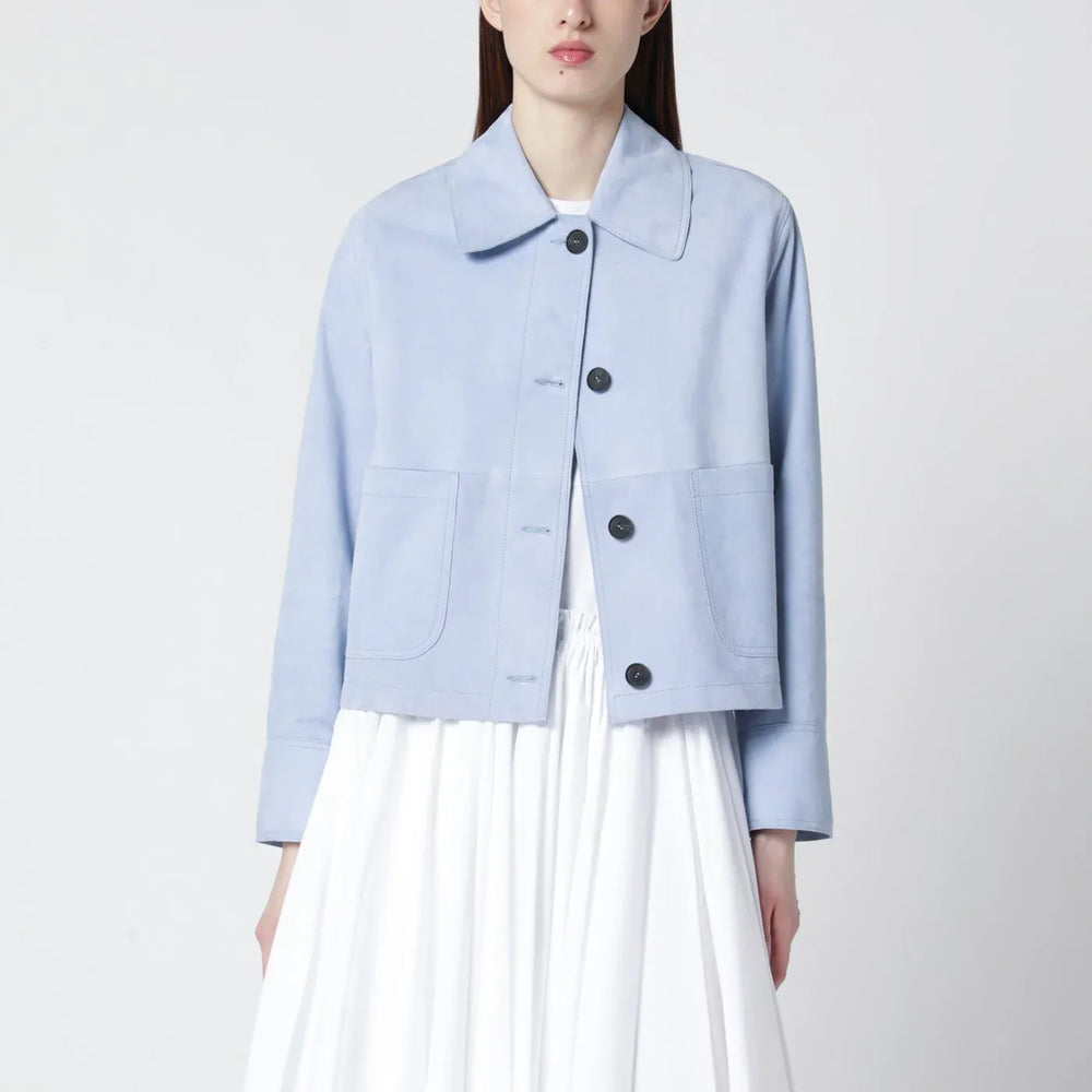 Sword 6644 - Light blue leather jacket Brand Coats & Jackets 44  IT