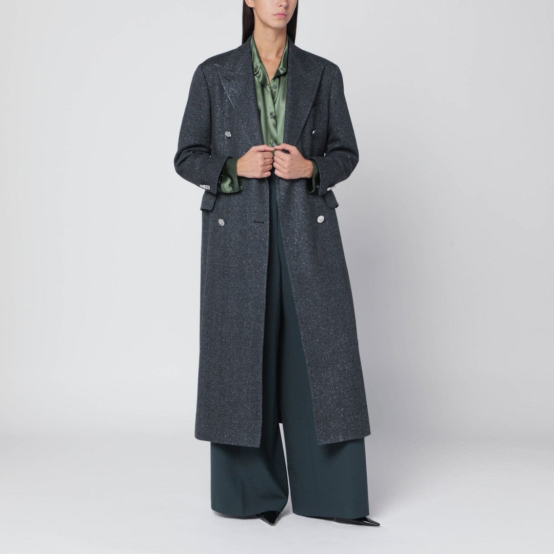 Coats &amp; Jackets 44  IT Tagliatore - Black houndstooth double-breasted coat Brand