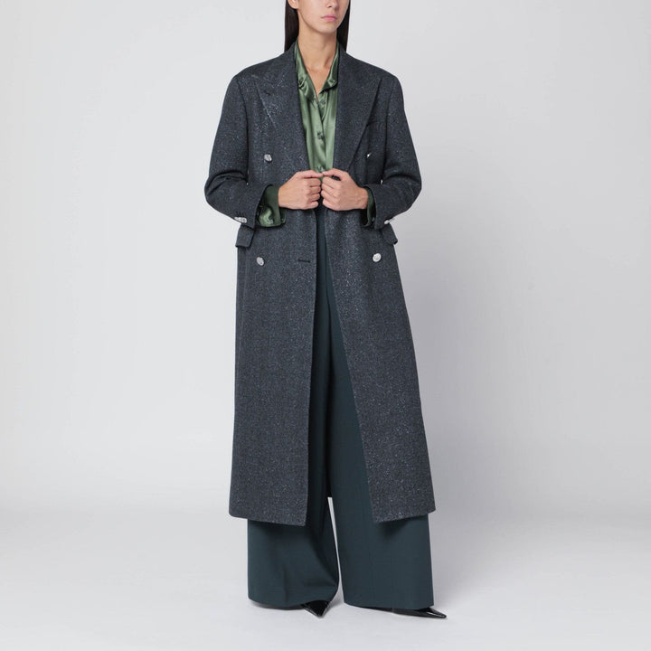 Coats &amp; Jackets 44  IT Tagliatore - Black houndstooth double-breasted coat Brand