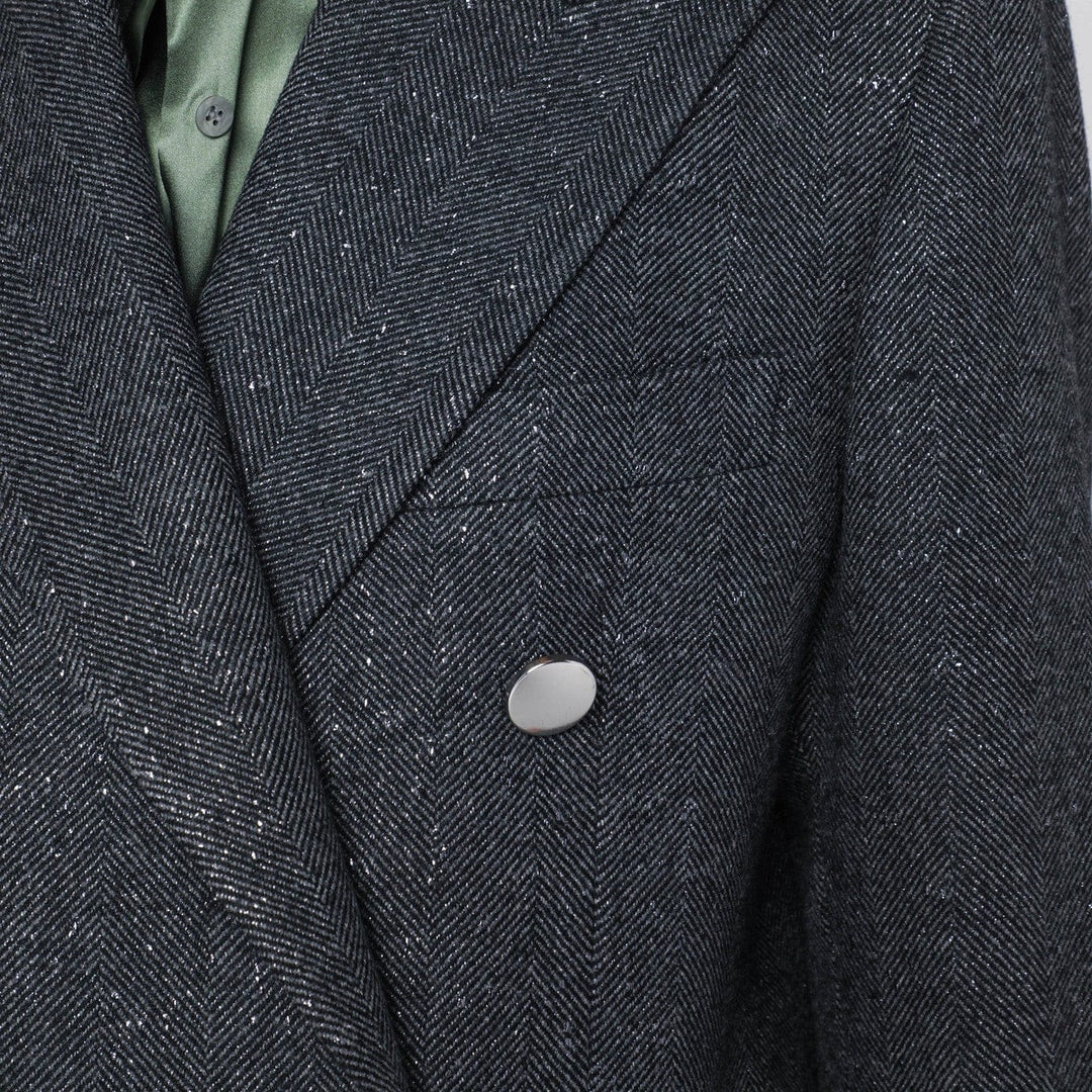 Tagliatore - Black houndstooth double-breasted coat Brand Coats &amp; Jackets 44  IT