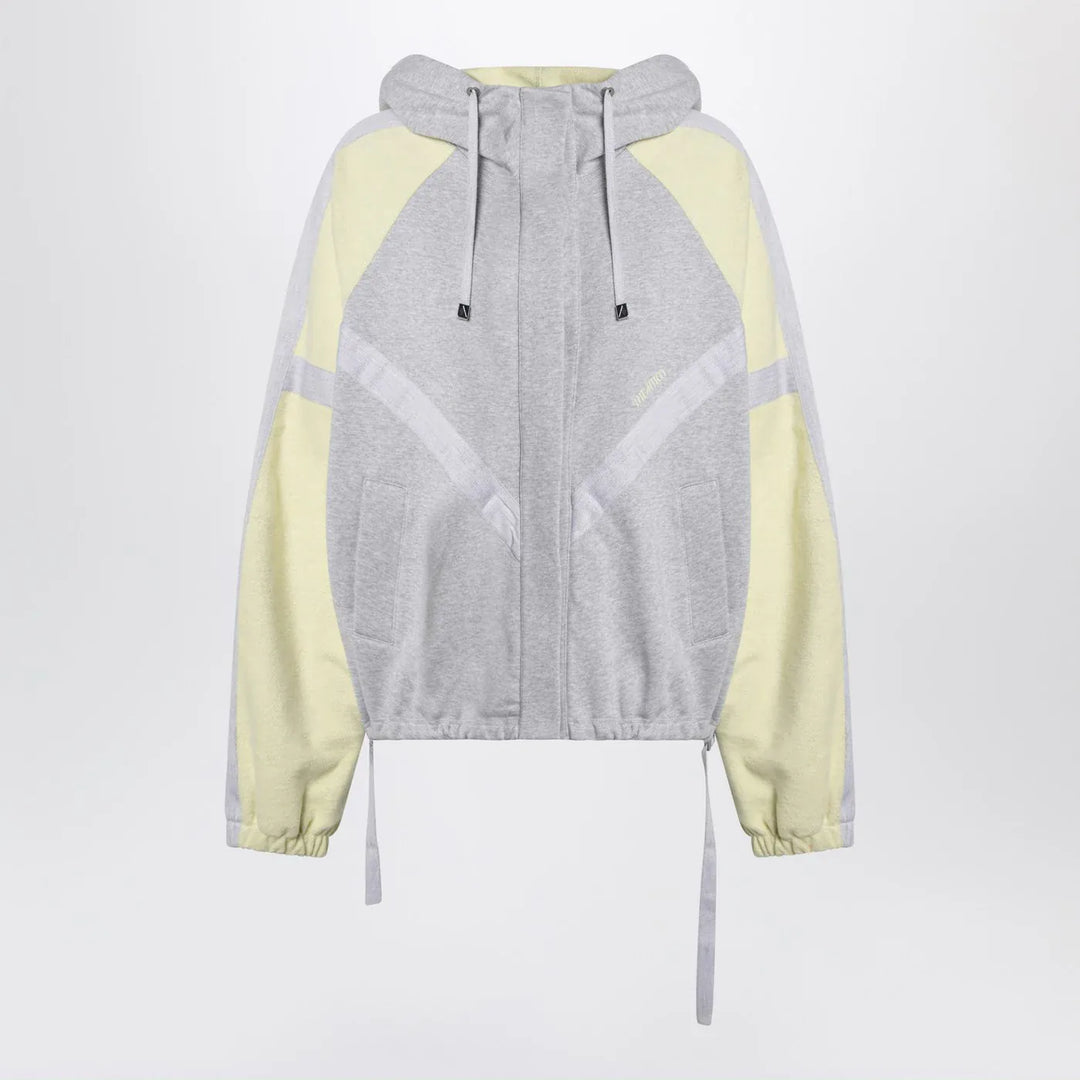 The Attico - Grey/light yellow bomber sweatshirt Brand Coats &amp; Jackets 38  IT