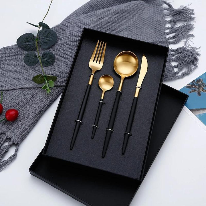 Canvas Cutlery Golden Spot Cutlery Set of 4 Pcs Gift Box Brand