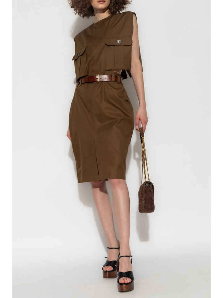 Saint Laurent Dresses Saint Laurent Brown Cotton Poplin Sleeveless Dress Saint Laurent Brown Cotton Poplin Sleeveless Dress – Modern Elegance Brand