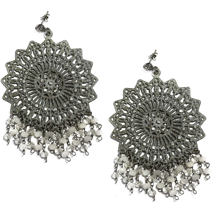 Giora Earrings Giora Earrings with Silver Glitter and Swarovski Crystal Brand