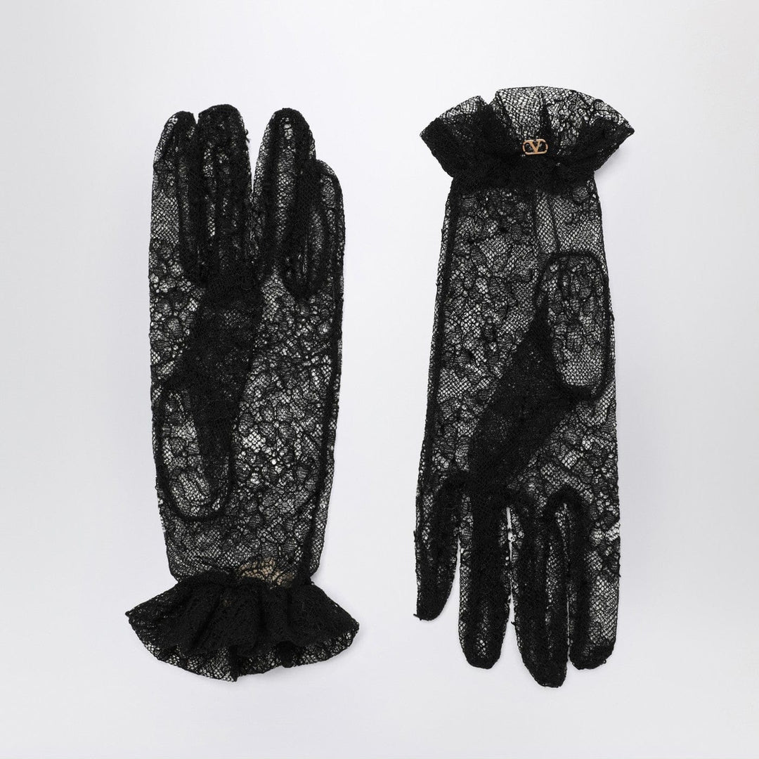 Gloves &amp; Mittens Valentino Garavani - Black lace Vlogo Signature gloves Brand