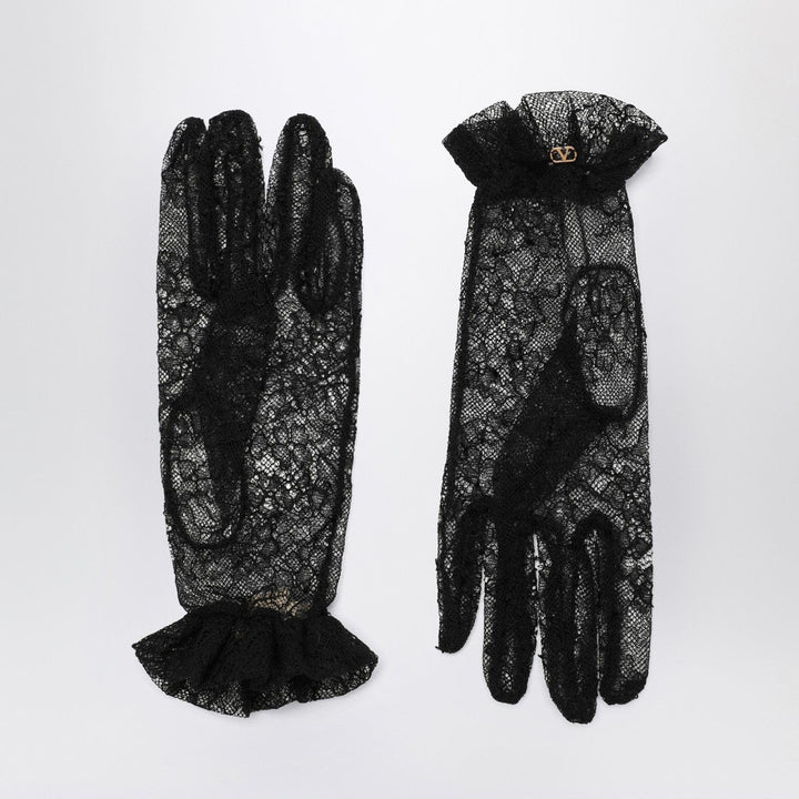 Gloves &amp; Mittens Valentino Garavani - Black lace Vlogo Signature gloves Brand