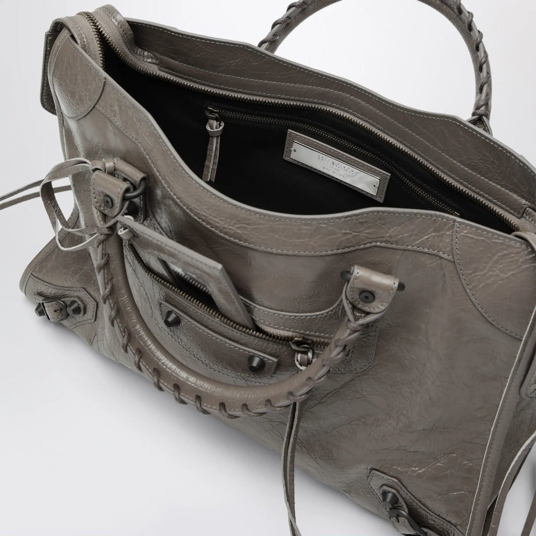 Balenciaga - Le City medium handbag in dark walnut leather Brand Handbag U