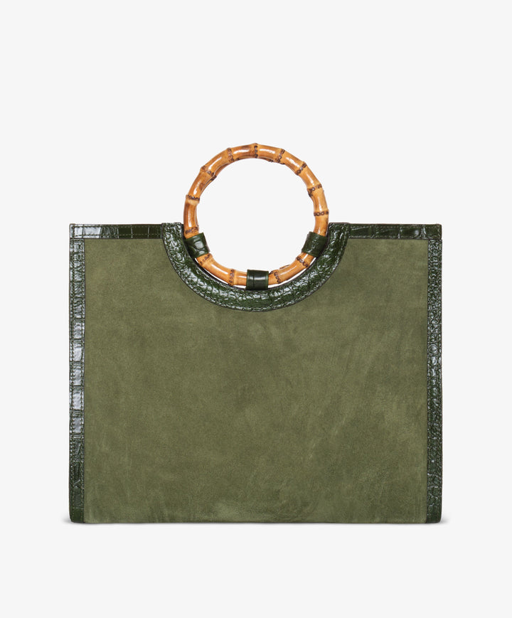 My Style Bags Personalised Bamboo Large Deluxe Handbag – Green Brand Handbag