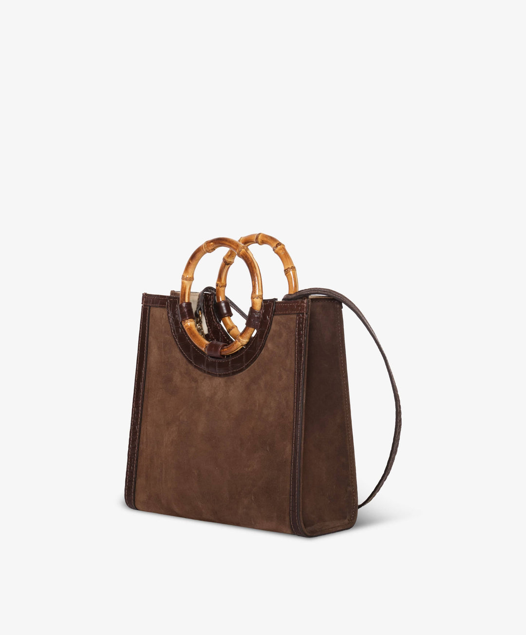 My Style Bags Personalised Bamboo Medium Deluxe Handbag – Dark Brown Brand Handbag