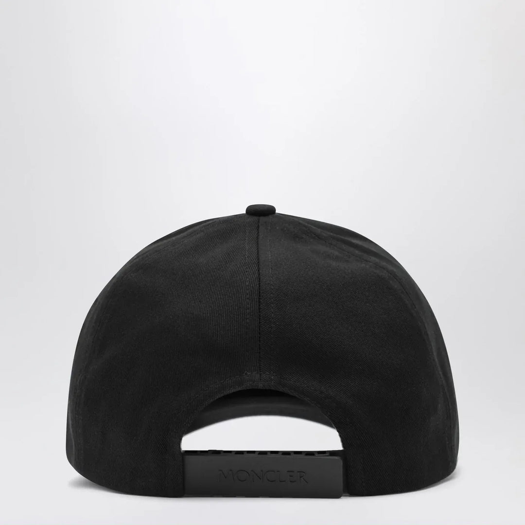 Moncler - Black baseball cap with logo patch Brand Hats TU