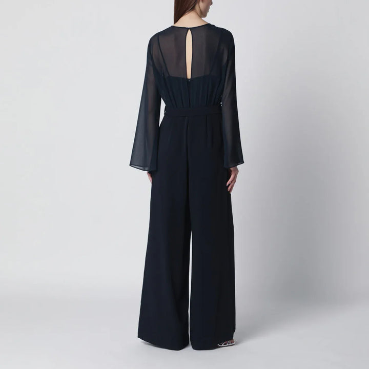 P.A.R.O.S.H. - Blue jumpsuit with belt Brand Jumpsuits &amp; Rompers