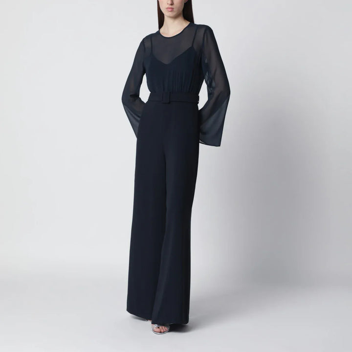 P.A.R.O.S.H. - Blue jumpsuit with belt Brand Jumpsuits &amp; Rompers S