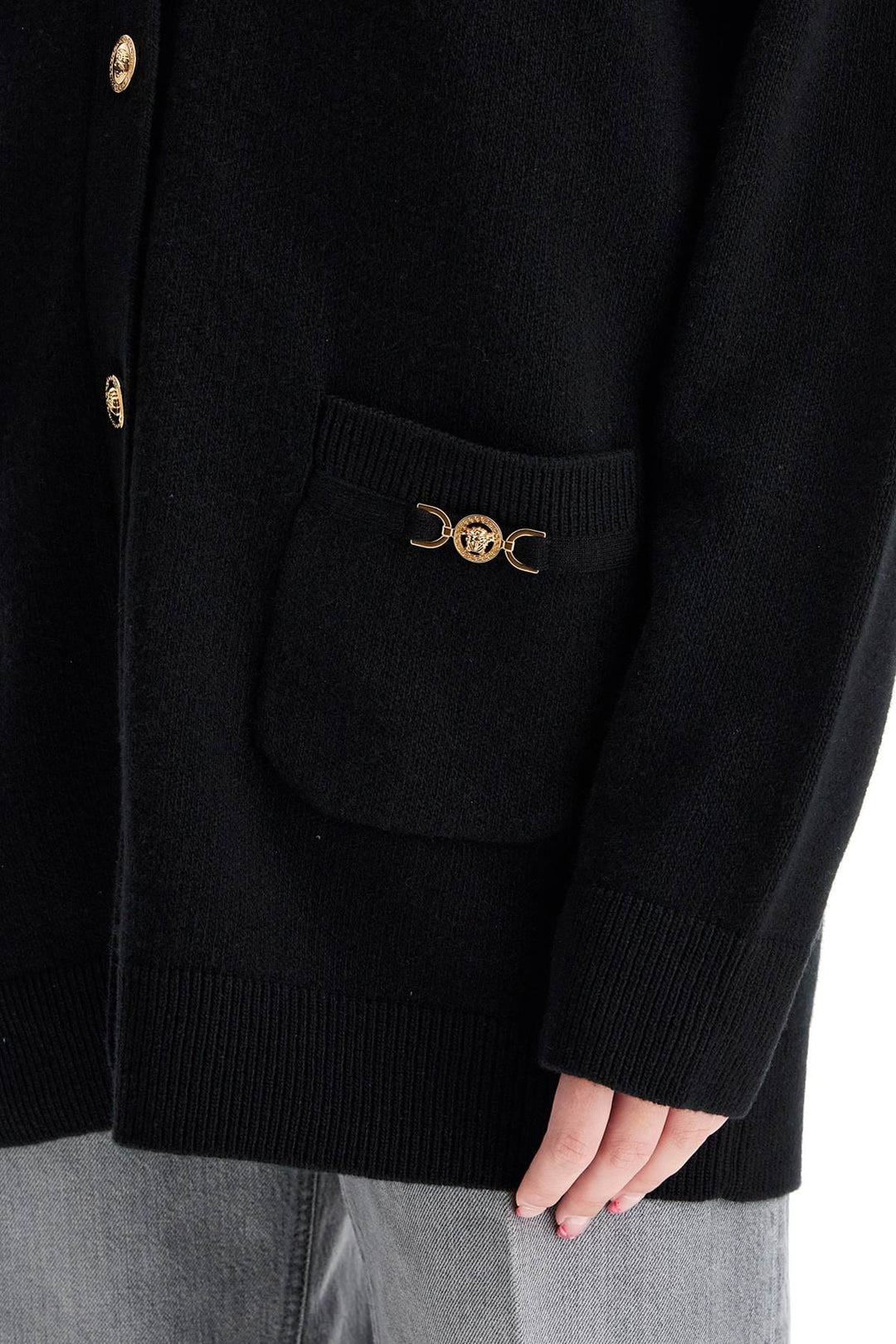 Versace Knitwear Versace Boxy Wool And Cashmere Cardigan Versace Boxy Wool  Cardigan | Made with Italian Cashmere Brand